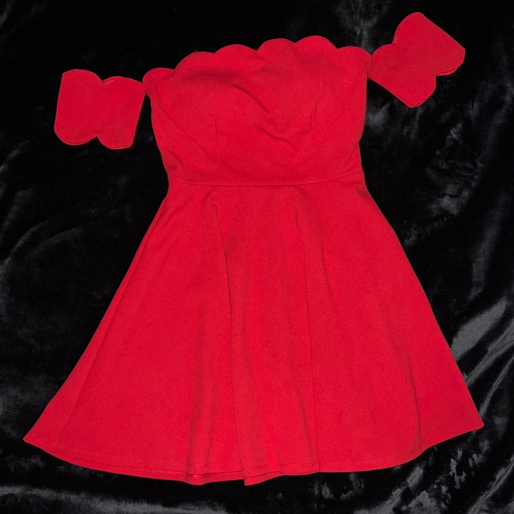 Elegant Red Off-Shoulder Dress